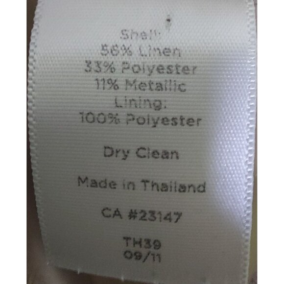 Talbots Women's Beige Metallic Thread Linen Blend Jacket Size 12 Chic~Classy - Picture 10 of 12